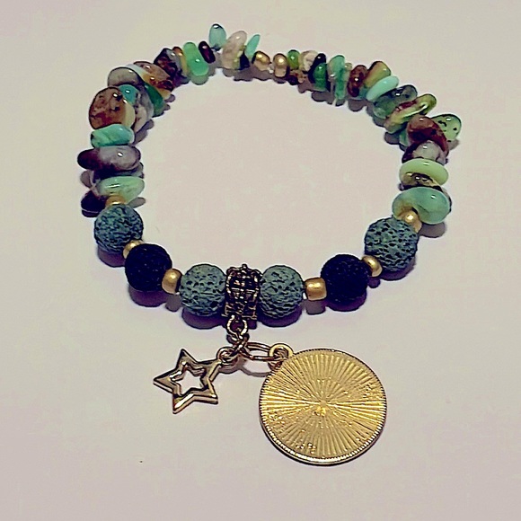 ➡️BOGO⬅️ Peruvian Green Opal, Lava Stone, Amulet & Star Bracelet ✨HOST PICK!✨ - Picture 3 of 10